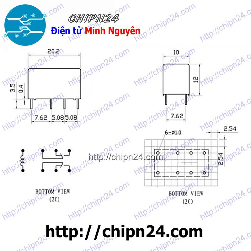 [1 CON] RELAY 8 CHÂN 9V-1A HK19F-DC9V-SHG