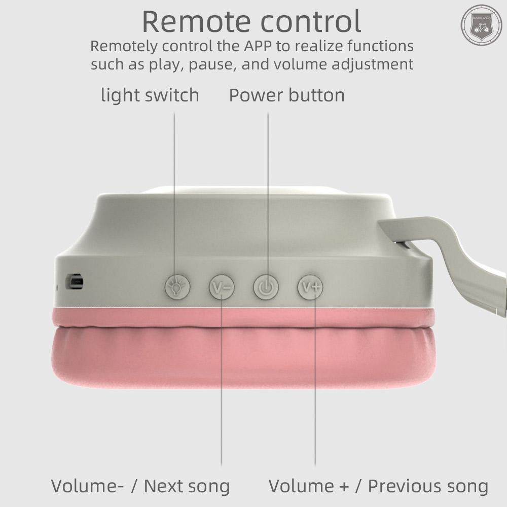 Tai Nghe Bluetooth Không Dây Zw-028 Gắn Tai Mèo Có Đèn Led Và Mic