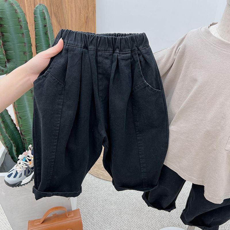 Quần kaki MNGRL ống rộng thoải mái Hàn Quốc mùa thu cho bé trai