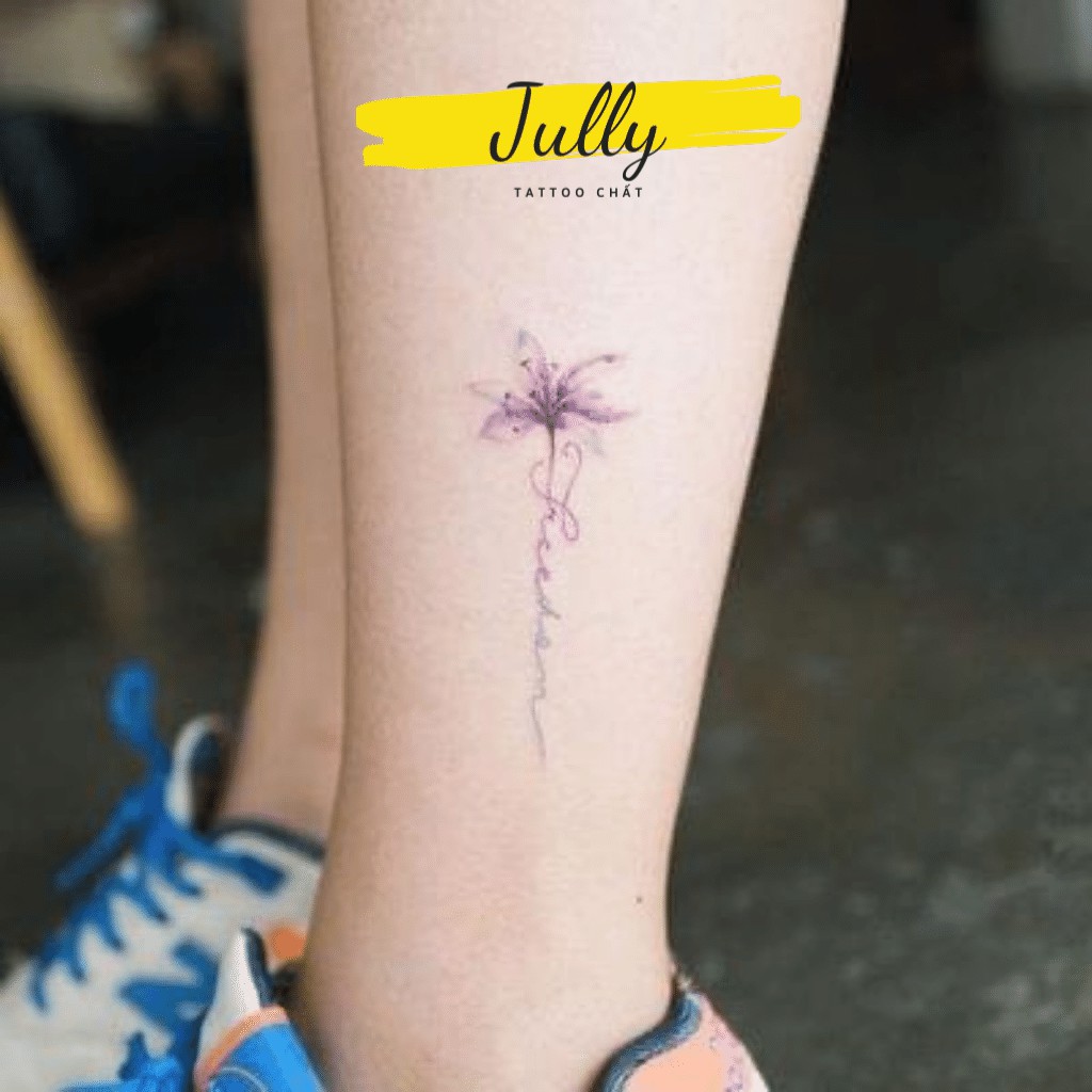 Hình xăm dán hoa chữ kí cho nữ JULLY Tattoo chất, miếng dán chống nước, xăm tạm thời 15 ngày, kích thước 10,5x6cm