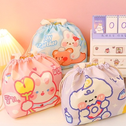 Túi Cách Nhiệt Đựng Hộp Cơm  Nhiều Mẫu Hoạt Hình Dễ Thương