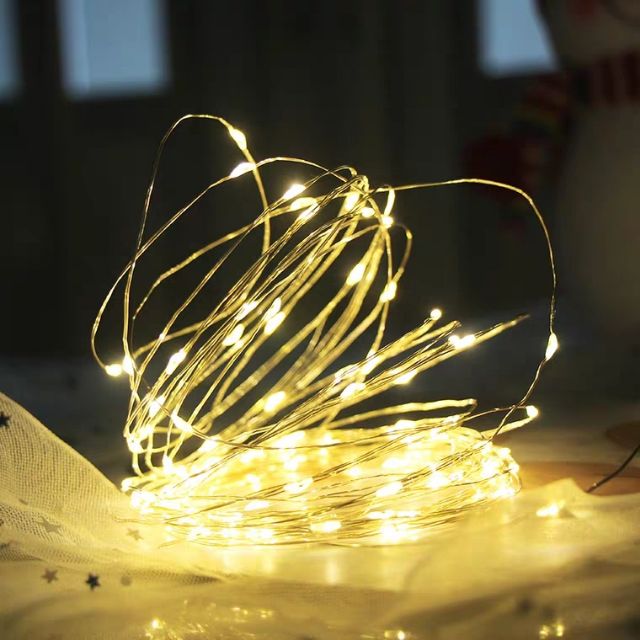 Dây đèn led decor trang trí dài 3m, 2 loại pin và điện