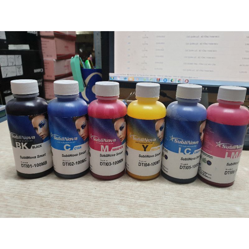 Bộ mực in chuyển nhiệt 100ml. Dùng để in chữ lên Vải, sứ, thủy tinh....