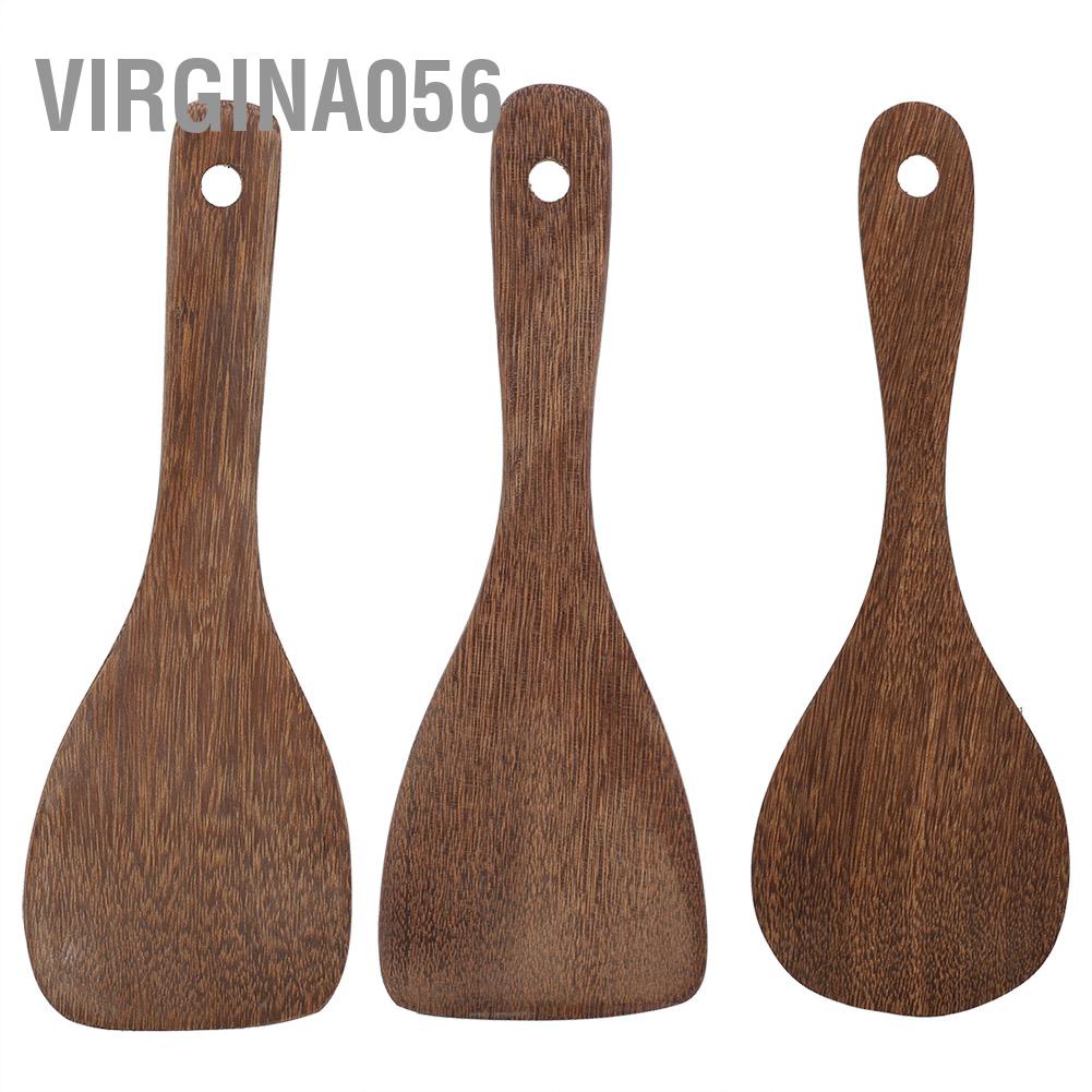 Virgina056 Kitchen Cooking Tool Shovel Wooden Spatula Fried Rice Turner Utensils