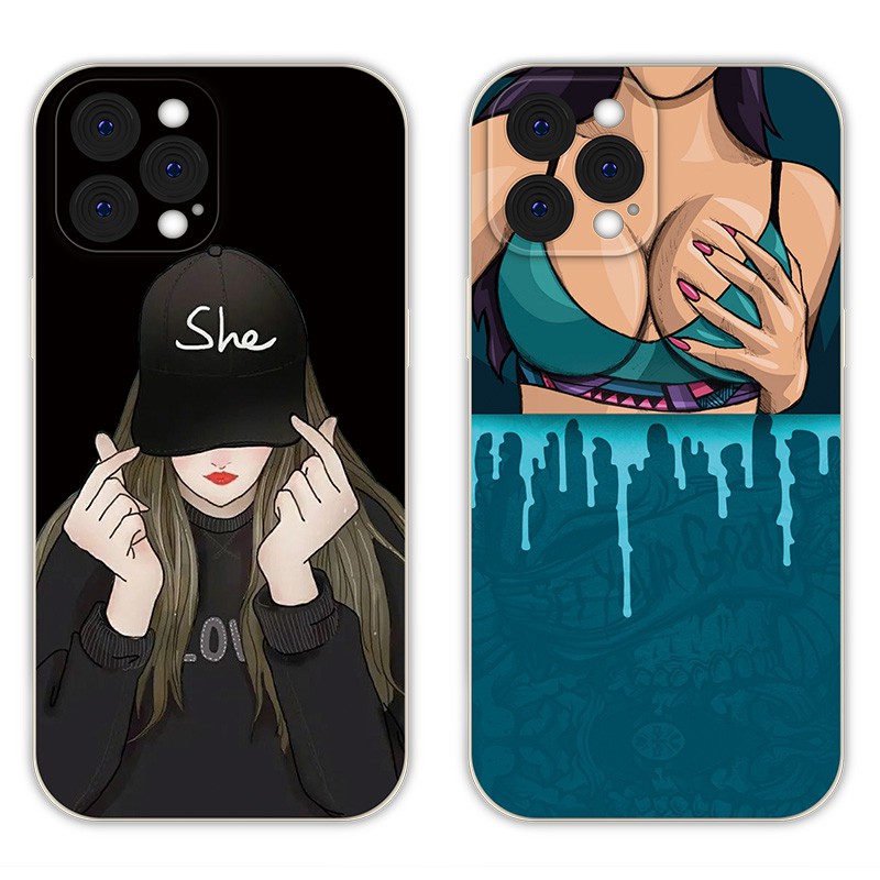 Ốp lưng IPhone  cạnh vuông Cô Gái Gợi Cảm BVC 6/6plus/6s/6splus/7/7plus/8/8plus/x/xr/xs/11/12/13/14/pro/max/plus/promax