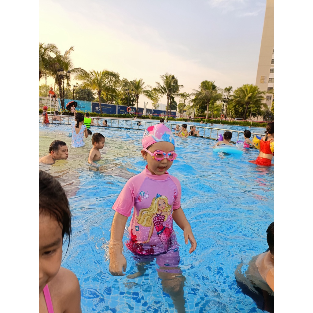 Đồ Bơi Liền Thân Bé Gái Họa Tiết Hồng Hạc Kỳ Lân Hồng Tím Nàng Tiên Cá Công Chúa Elsa Hàng Cao Cấp Loại 1