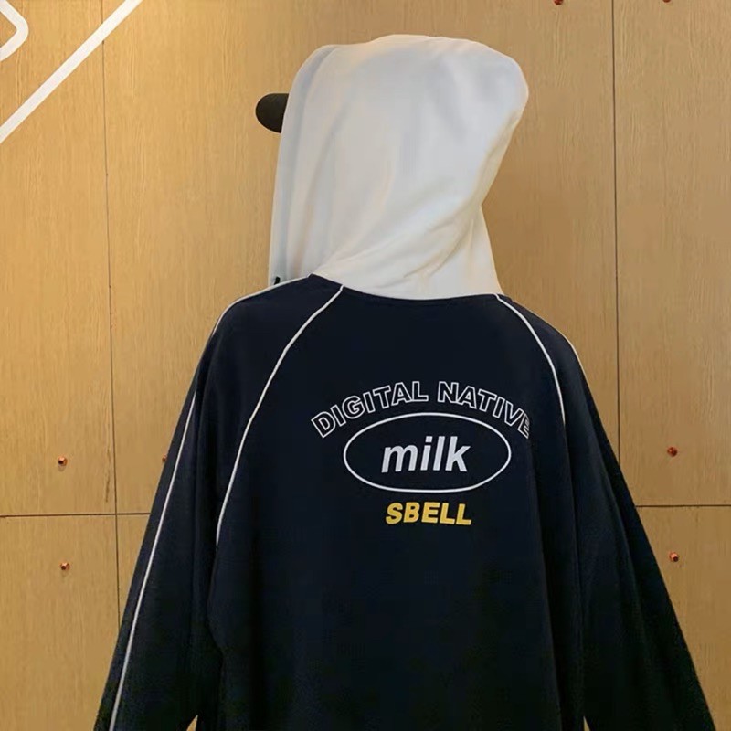 Áo hoodie form rộng dưới 75kg – Áo khoác hoodie nỉ bông kéo khóa – Áo nỉ in hình milk có mũ chất liệu dày dặn 💖 ༈