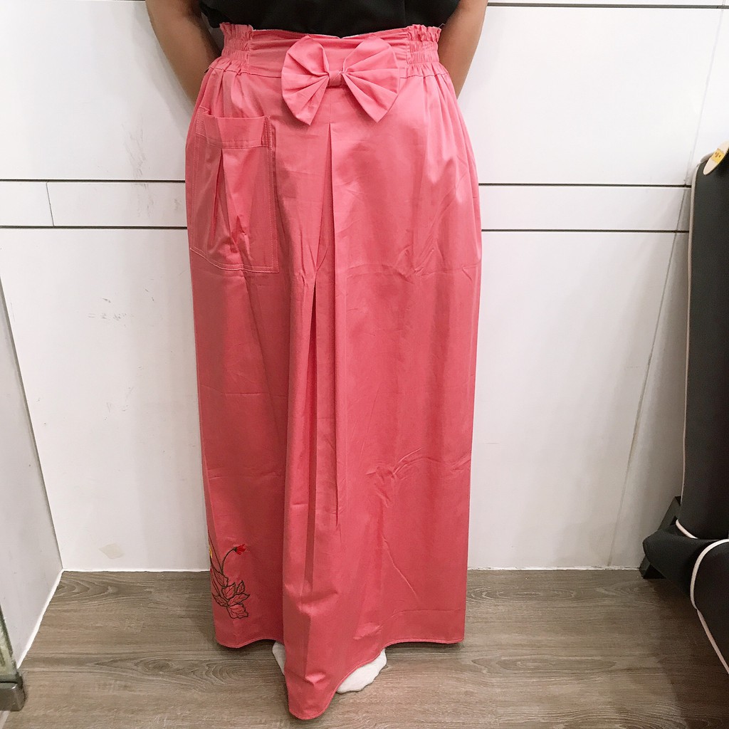 Váy Chống Nắng Màu 2 lớp Thêu Góc Duy Ngọc Cao Cấp, chất Cotton dày dặn chống nắng hiệu quả, thoáng mát ( 8541 )
