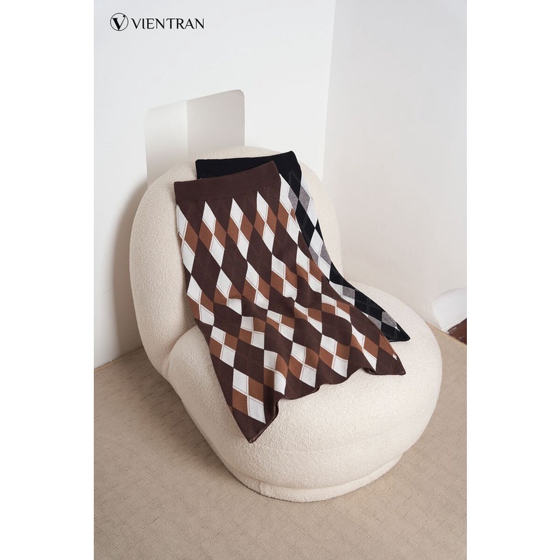 Chân váy len nữ freesize midi VIENTRAN V62I21T008