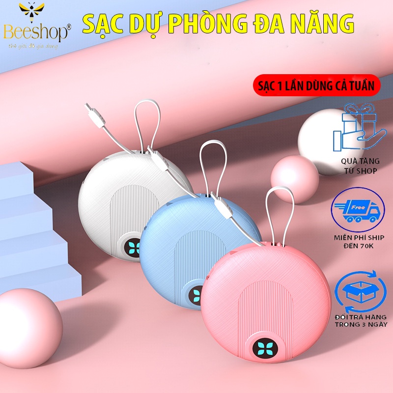 Sạc dự phòng 10000mAh Power Bank Sạc nhanh, 4 cổng kết nối, màn hình kỹ thuật số LED - Bảo hành 12 tháng