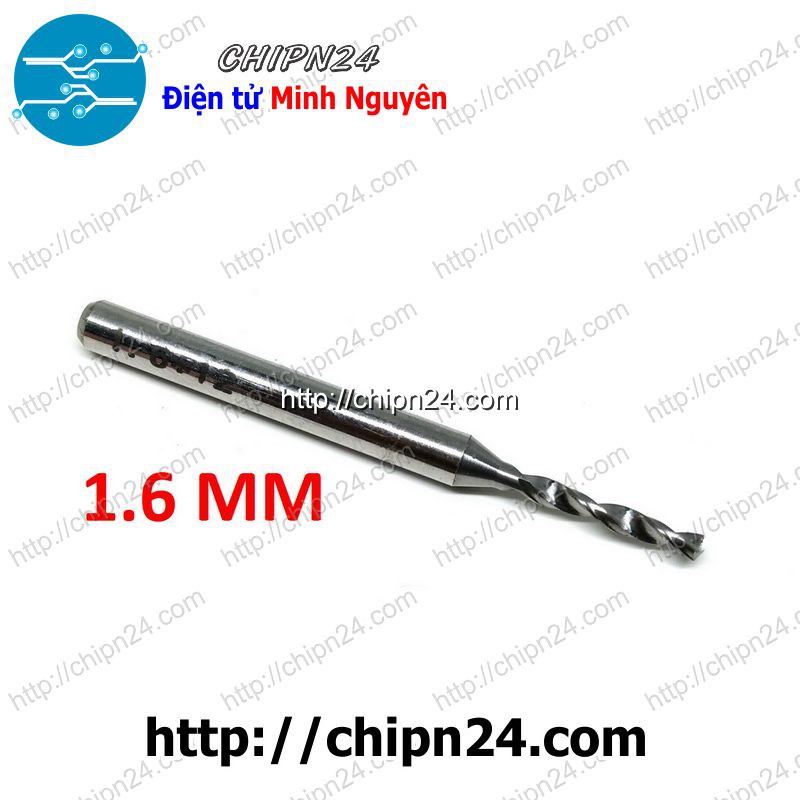 [1 CÂY] Mũi khoan mạch in CNC HỢP KIM 1.6mm (Mạch điện tử, PCB)