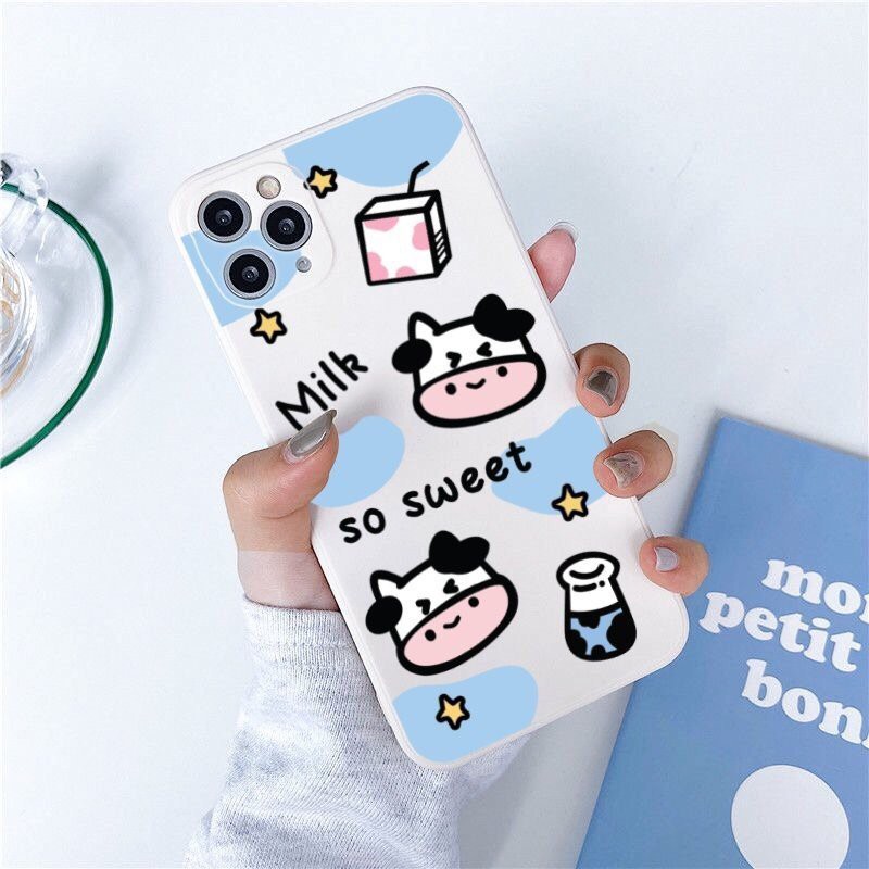 Ốp Lưng Iphone Cạnh Viền Vuông Bò Sữa, Da Bò 6/6plus/6s/6splus/7/7plus/8/8plus/x/xr/xs/11/12/pro/max/plus/promax
