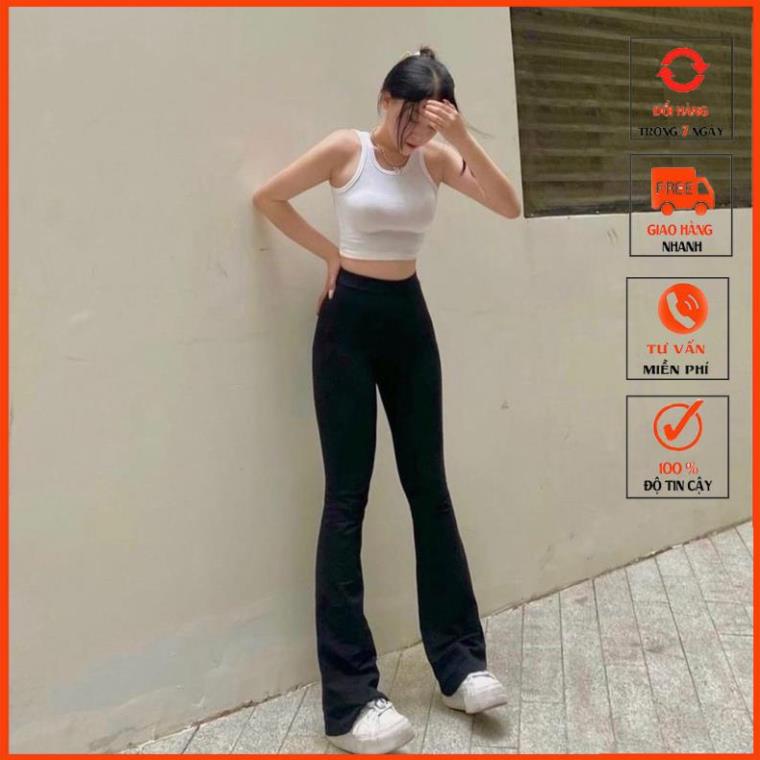 [Mã FAMARAL1 giảm 10K đơn 50K] Quần Ống Loe Cạp Cao Dài Tôn Dáng m888