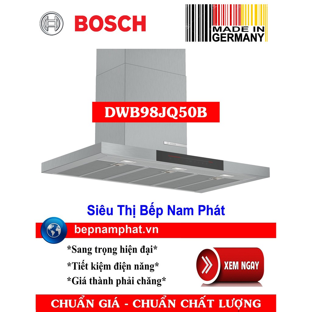 Máy hút mùi gắn tường dạng phẳng 90cm Bosch HMH.DWB98JQ50B nhập khẩu Đức