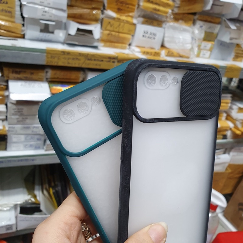 Ốp Oppo A3S viền dẻo màu lưng mờ hạn chế vân tay,nắp trượt bảo vệ camera.