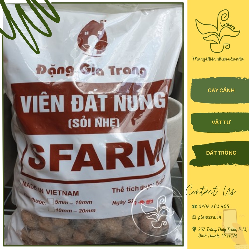 Viên Đất Nung Sfarm Túi 5Dm3 - giá thể - viên đất nung