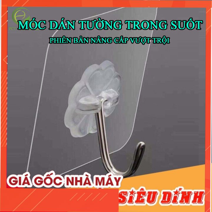 Móc dán tường siêu dính trong suốt, chịu lục tốt, 6x6cm,Móc treo - VUA BAO BI