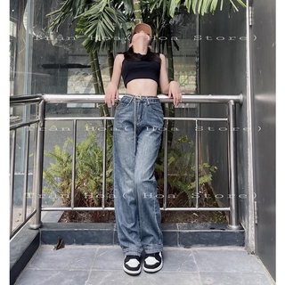 Quần jeans viền gấu kèm thắt lưng dây xích cá tính