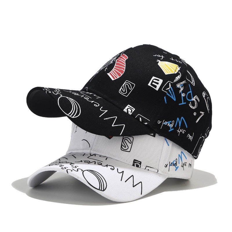 Mũ lưỡi trai LINJW họa tiết Graffiti phong cách Hàn Quốc 2021 cho cả nam và nữ