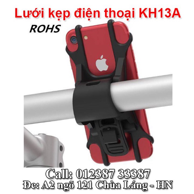 Lưới kẹp điện thoại cho xe đạp và xe máy ghi đông tròn KH13A