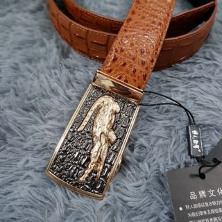 Dây nịt da bò dập vân cá sấu QC