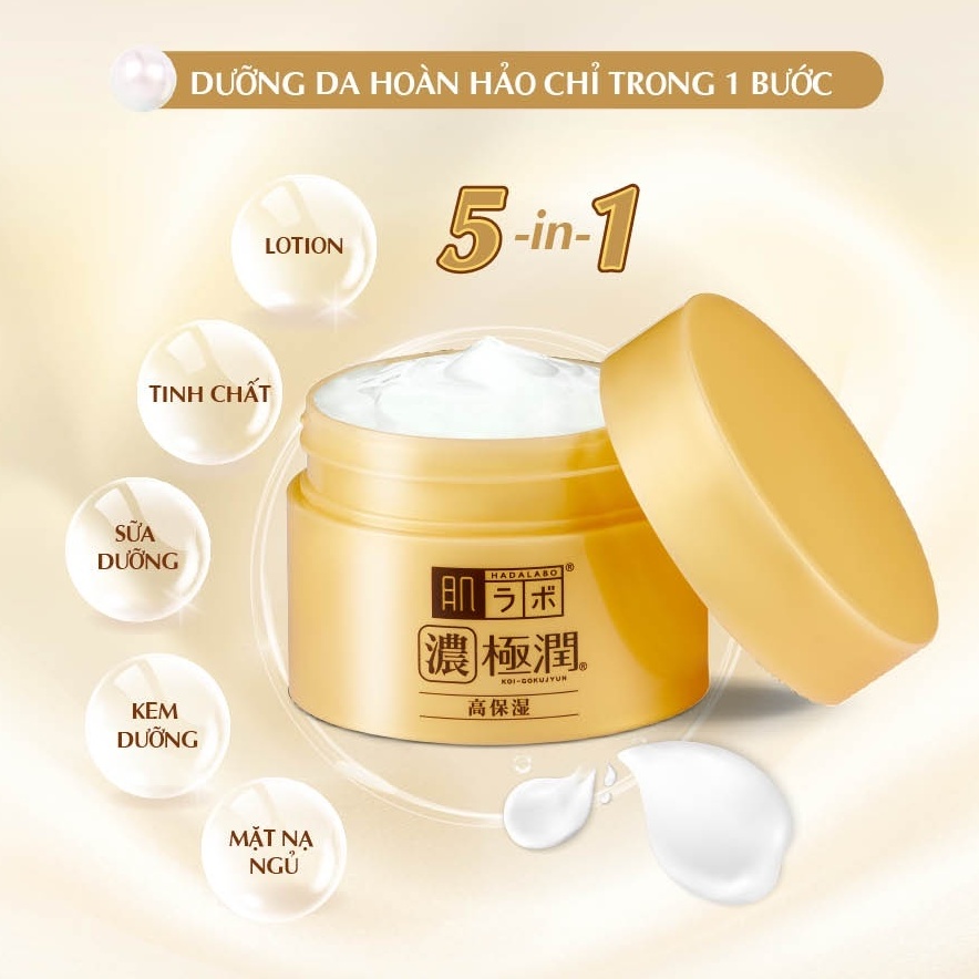 Kem dưỡng HADA 5in1 - vàng mềm mượt, thẩm thấu nhanh trên da