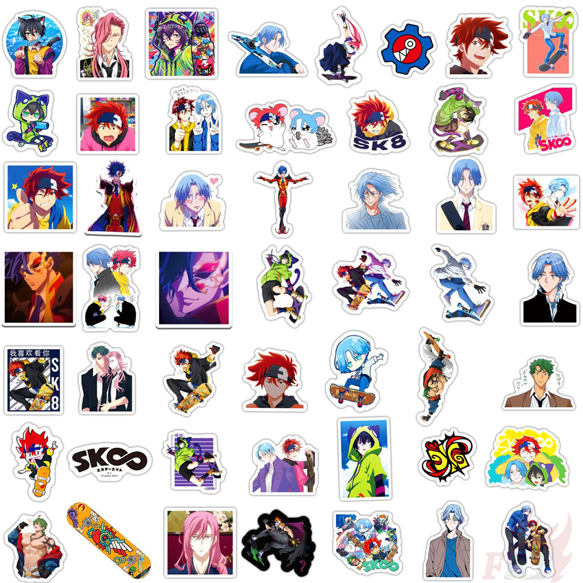 Set 100 nhãn dán hoạt hình SK8 the Infinity dòng A SK∞S anga Hasegawa hỗn hợp chống nước thời trang DIY