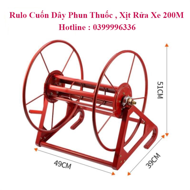 Rulo cuốn dây rửa xe cao áp ,phun thuốc 250m, cuốn dây hơi,dây điện
