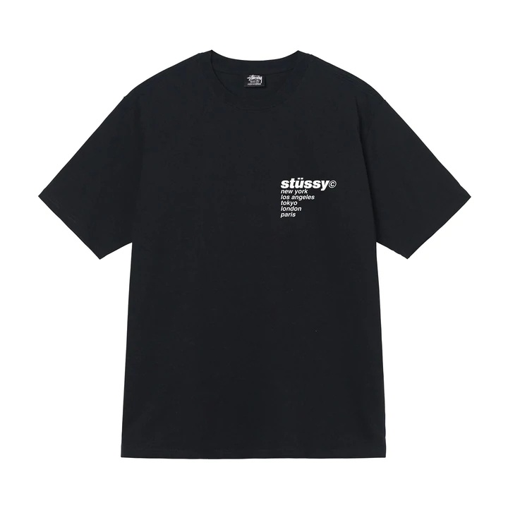 Áo phông Stussy họa tiết Strawberry Black Tee