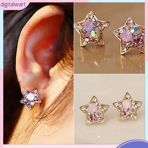 Khuyên Tai Hình Ngôi Sao Đính Đá Phong Cách Thanh Lịch Dành Cho Nữ