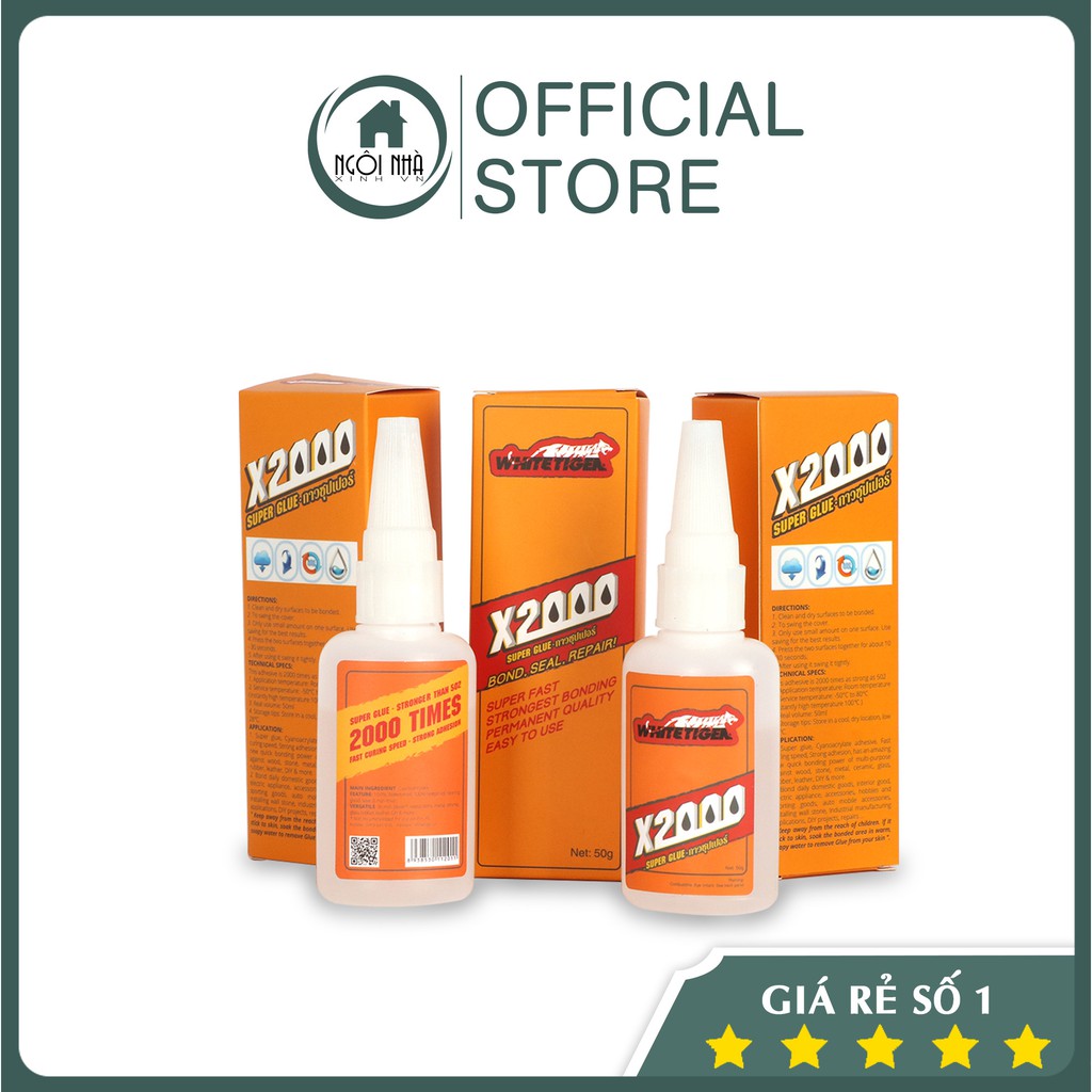 Keo Dán X2000 Siêu Dính, Keo Dán Đa Năng Dán Tất Cả Vật Liệu Bằng Gỗ, Thủy Tinh, Dán Nhựa An Toàn Với Da Tay (Dạng Nước)