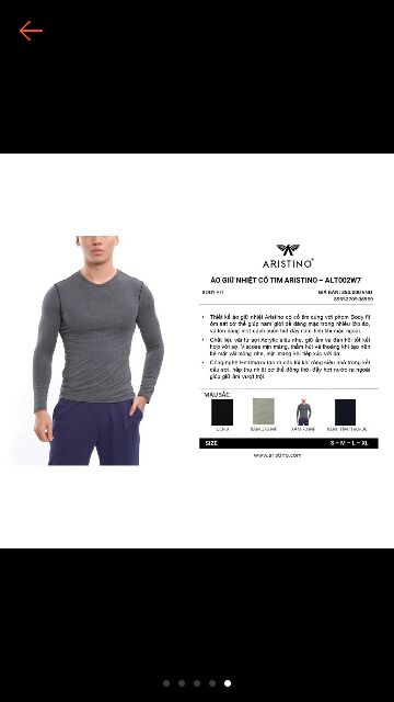 Áo giữ nhiệt Nam Aristino cổ Tim, chính hãng sale 50% ( nguyên giá 350k) | BigBuy360 - bigbuy360.vn