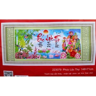 Tranh thêu chữ thập Phúc lộc thọ 223079