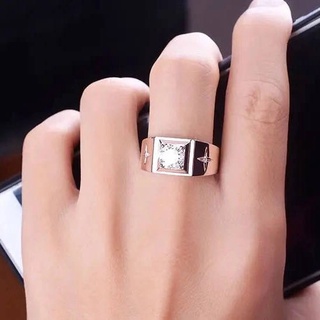 Nhẫn Nam Mạ Vàng Trắng 18K 1 carat Nhập Khẩu Từ Mỹ