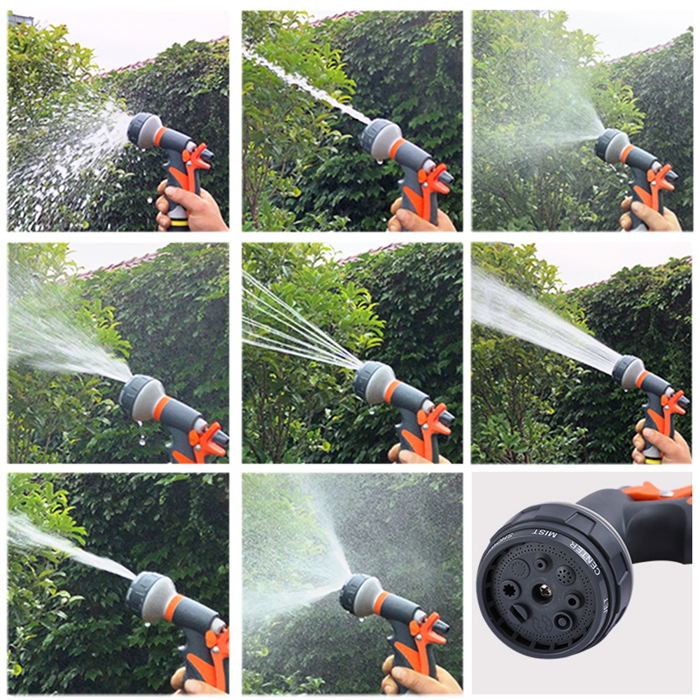 Vòi phun EKEZ xịt nước tưới cây 8 tia đa năng làm từ nhựa ABS tiện dụng rửa xe và tưới cây