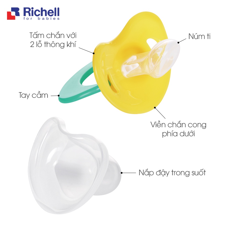 Ty Ngậm Silicone cho bé (2-3 tháng) Richell - ty ngậm trẻ em - Ti giả