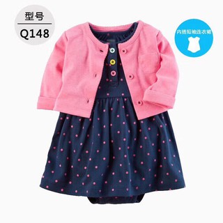 Freeship 99k TQ_Sét váy body Carter's kèm cardigan