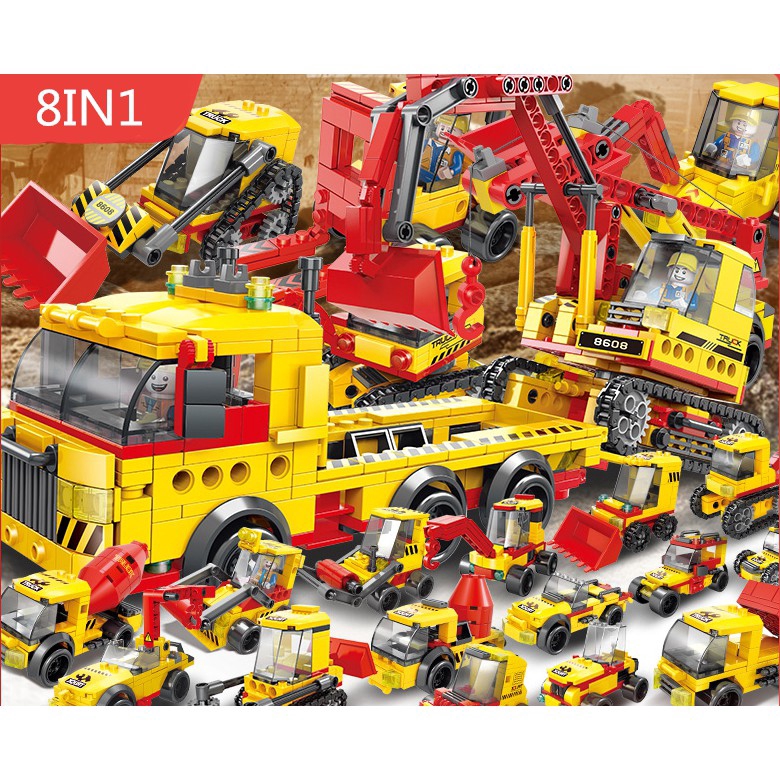 Bộ đồ chơi lắp ghép lego tạo hình xe xúc công trình dành cho trẻ em