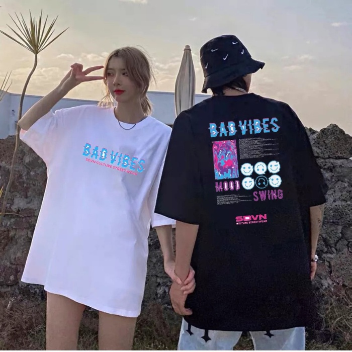 Áo Thun Nam Nữ Form Rộng Tay Lỡ 1969Unisex Áo Phông Nam Nữ 1969Unisex Form Rộng Tay Lỡ Cổ Tròn BAD VIBES BA VÌ