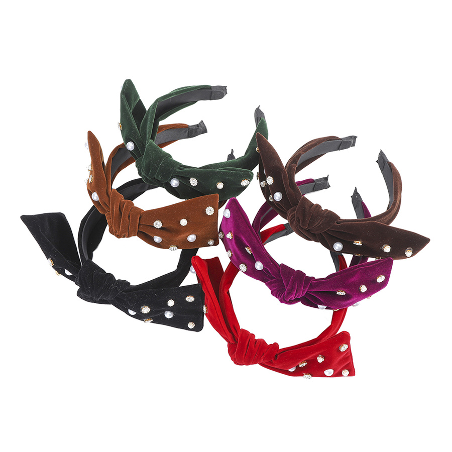 Băng đô vải nhung thiết kế hình nơ đính đá xinh xắn đáng yêu