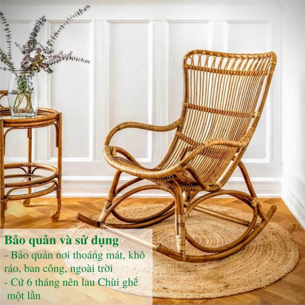 Ghế lười bập bênh thư giãn mây phòng ngủ người già, decor ban công đọc sách, trang trí phòng khách xem tivi / HealHomes | BigBuy360 - bigbuy360.vn