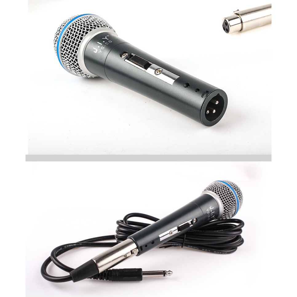 Mic, Micro karaoke có dây giảm tạp âm, chống nhiễu,chống hú, bắt âm tốt, thân kim loại được phủ nhám cao cấp - [NEW]