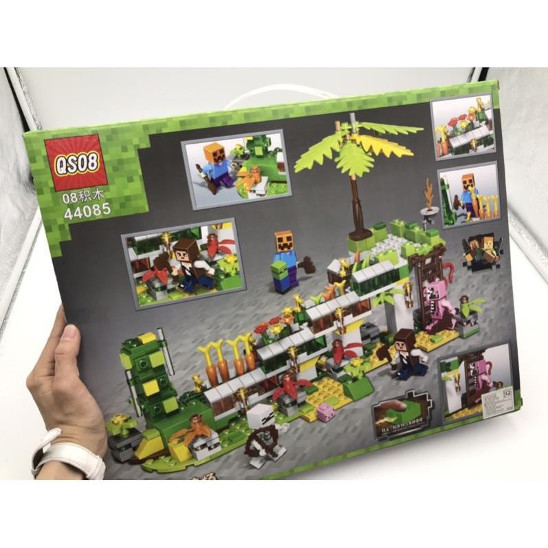 [Khai trương giảm giá] Lego Minecraft - HOT (Có Đèn) Bộ lắp ráp minecraft căn cứ bí mật - 503 miếng