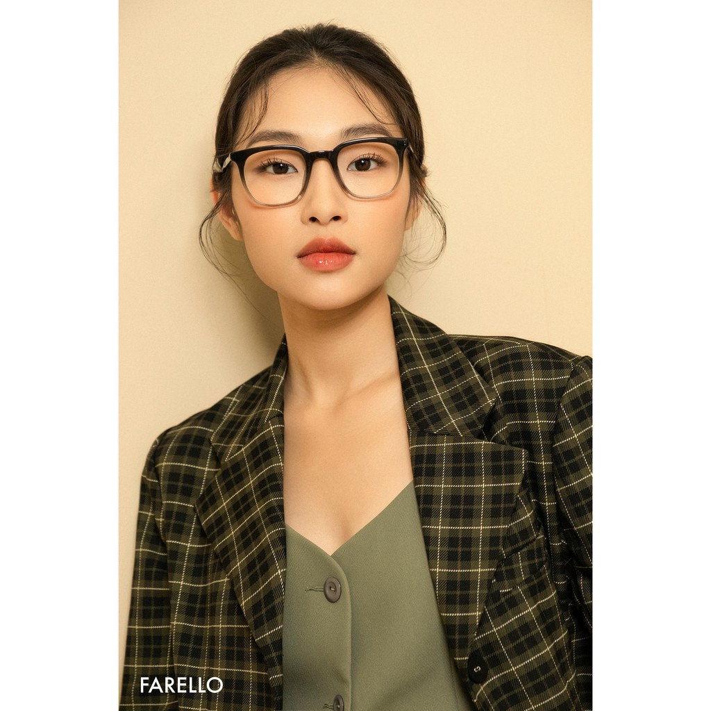 Gọng kính nam nữ cao cấp FARELLO Flower mắt vuông Acetate bền dẻo màu sắc thời trang