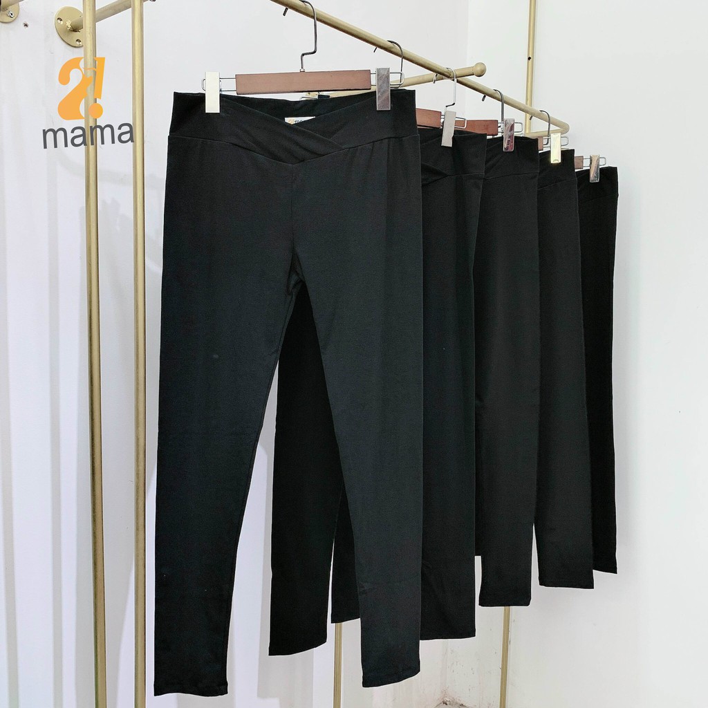 Quần legging bầu cạp chéo công sở mùa hè ống rộng rẻ đẹp - V37