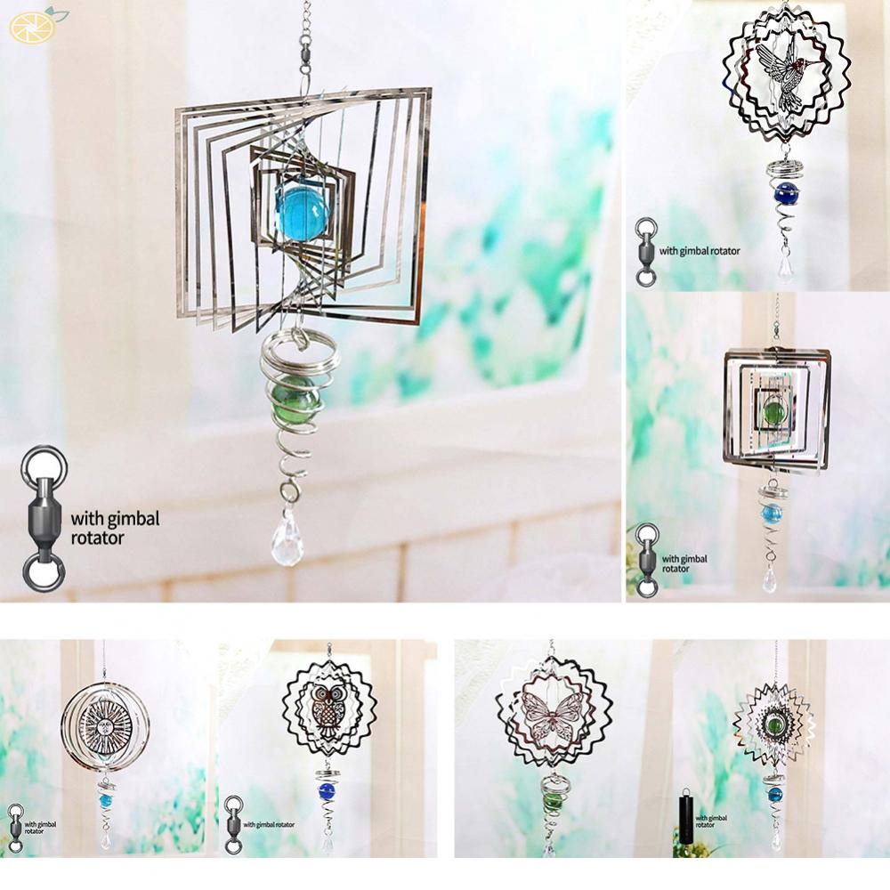 【VARSTR】3d Wind Chimes Spinner Kinetic Metal Tree Of Life Outdoor Garden Hanging Decor