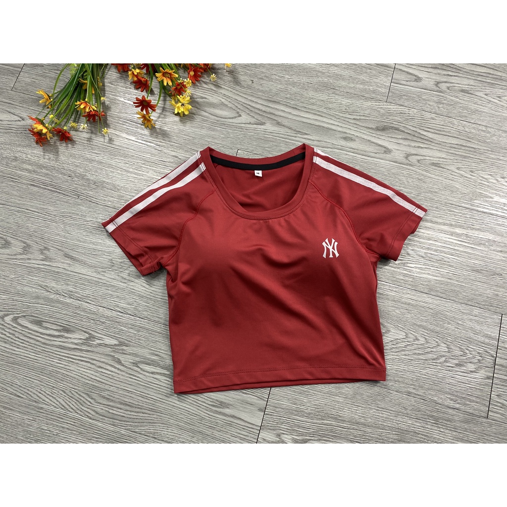 (FREE SHIP) ÁO CROP TOP NỮ 2 SỌC ,ÁO KÈM MÚT LÓT SẴN ,CHẤT THUN CO DÃN MÃ NK09