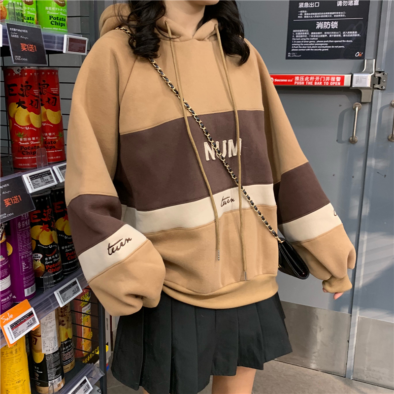 Áo hoodie tay dài dáng rộng thời trang mùa thu cho nữ