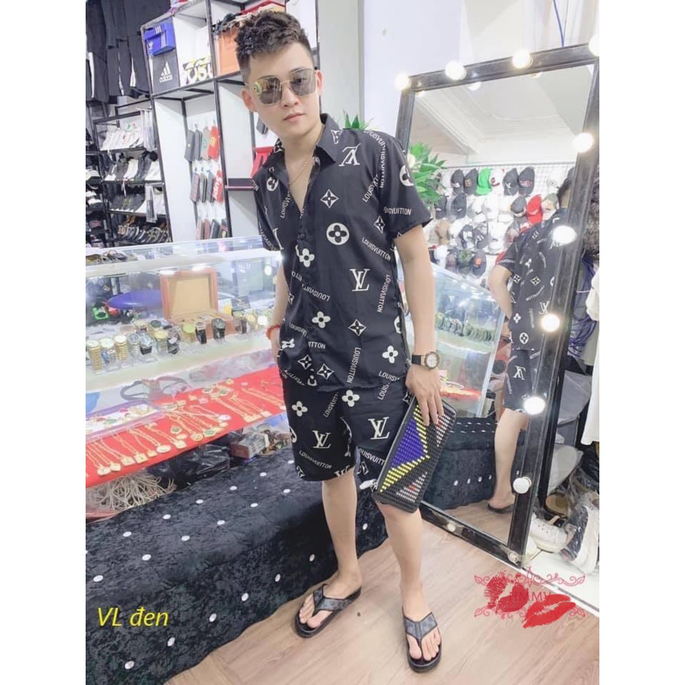 XẢ HÀNG- Pizama hoa văn kèm họa tiết LV | BigBuy360 - bigbuy360.vn