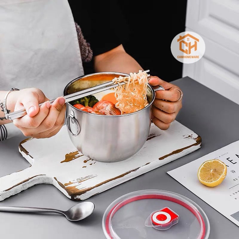 Ca Nấu Mì Có Nắp Đậy Siêu Tiện Dụng